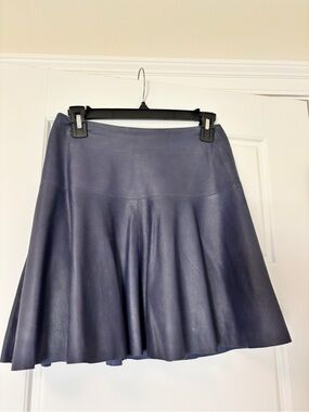 Women's Plum Faux Leather Flared Skirt